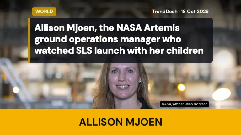 Allison Mjoen, the NASA Artemis ground operations manager who watched SLS launch with her children