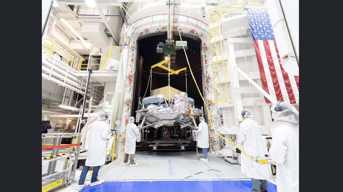 Griffin-1: The lander in a JPL clean room during testing