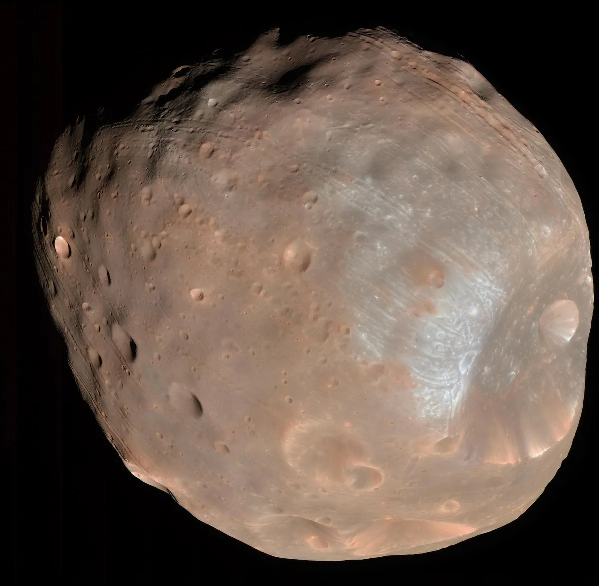 MMX mission: Mars' moon Phobos photographed in colour from about 6,800 km by NASA's Mars Reconnaissance Orbiter