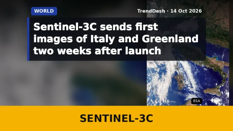 Sentinel-3C sends first images of Italy and Greenland two weeks after launch