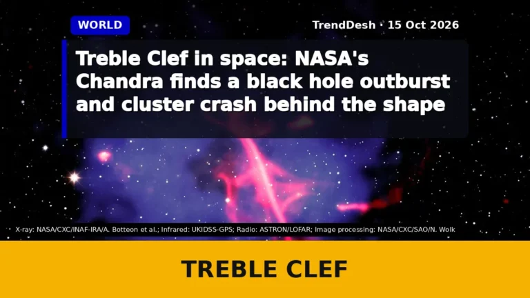 Treble Clef in space: NASA’s Chandra finds a black hole outburst and cluster crash behind the shape