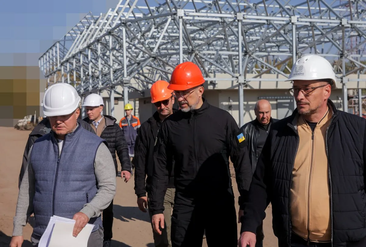 Ukraine energy ceasefire: File photo: Energy Minister Denys Shmyhal visits energy facilities in Chernihiv region on 10 October