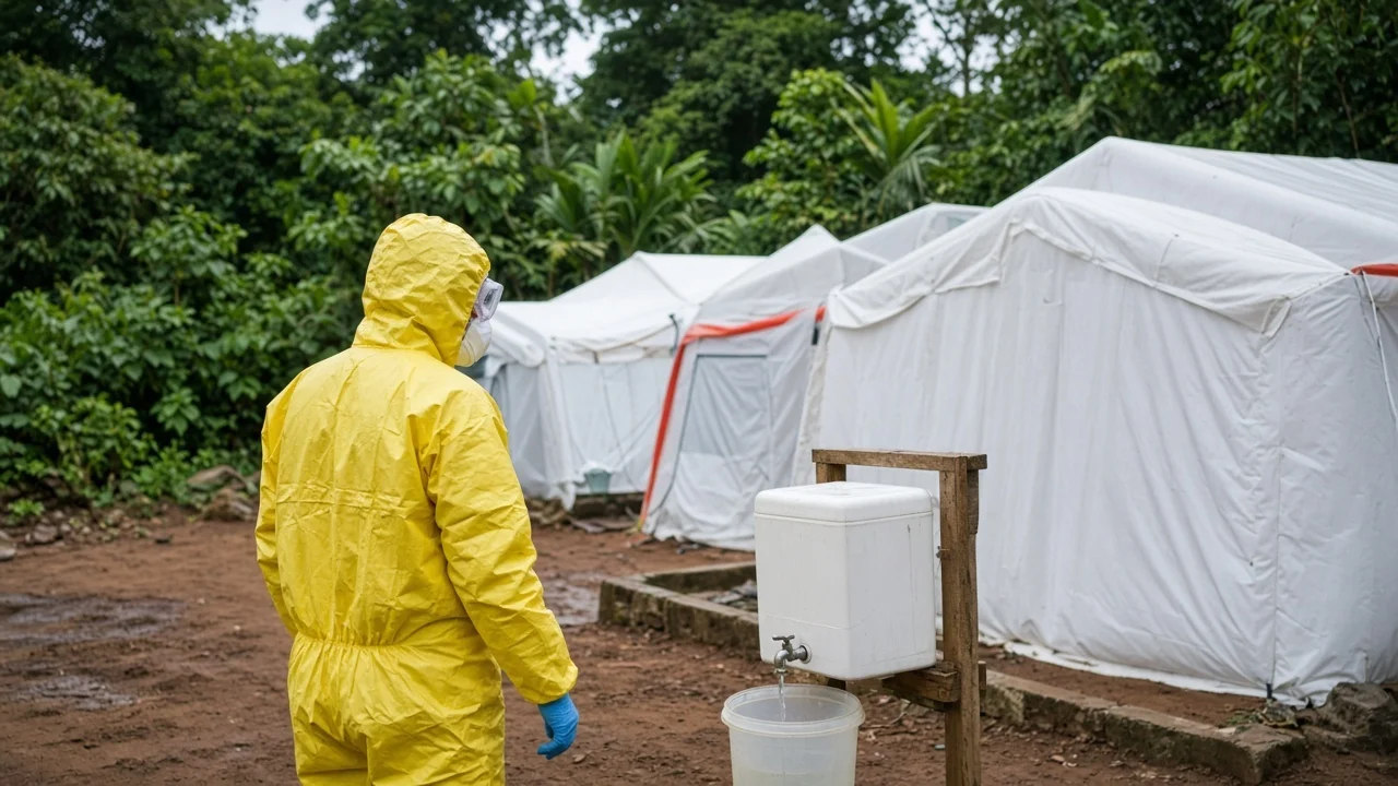 Ebola outbreak in DRC: AI-generated illustration of the scene