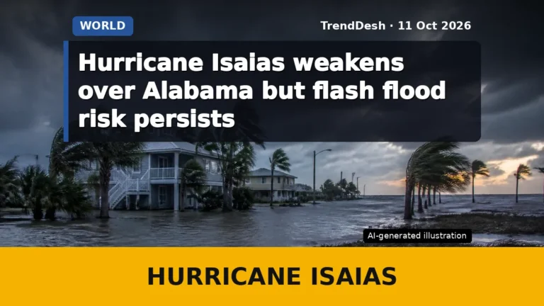 Hurricane Isaias weakens over Alabama but flash flood risk persists
