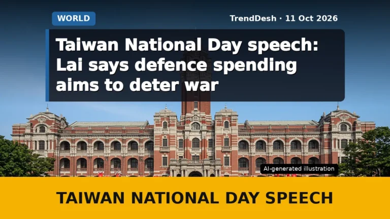 Taiwan National Day speech: Lai says defence spending aims to deter war