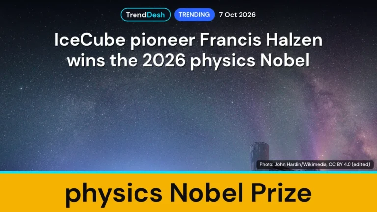 IceCube pioneer Francis Halzen wins the 2026 physics Nobel Prize