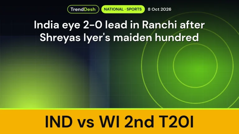 IND vs WI 2nd T20I: India eye 2-0 lead in Ranchi after Shreyas Iyer’s maiden hundred