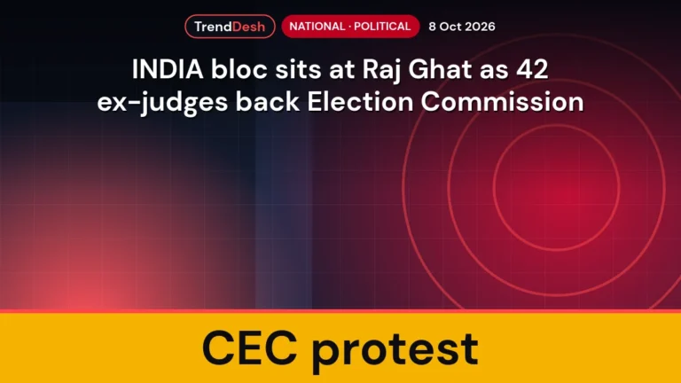 CEC protest Day 3: INDIA bloc sits at Raj Ghat as 42 ex-judges back Election Commission